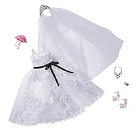 Barbie Fashion Pack: Bridal Outfit Doll with Wedding Dress, Veil, Shoes, Necklace, Bracelet & Bouquet, Gift for Kids 3 to 8 Years Old