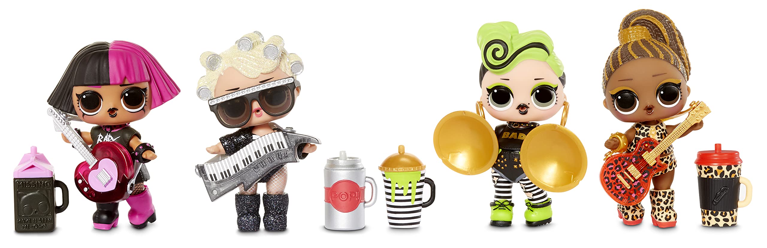L.O.L. Surprise! Remix Rock Dolls Lil Sisters with 7 Surprises Including Instrument - Collectible Doll Toy, Gift for Kids, Toys for Girls and Boys Ages 4 5 6 7+ Years Old, Multi color