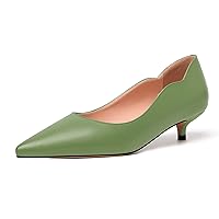 Womens Pointed Toe Formal Comfortable Slip On Matte Business Kitten Low Heel Pumps Shoes 1.5 Inch