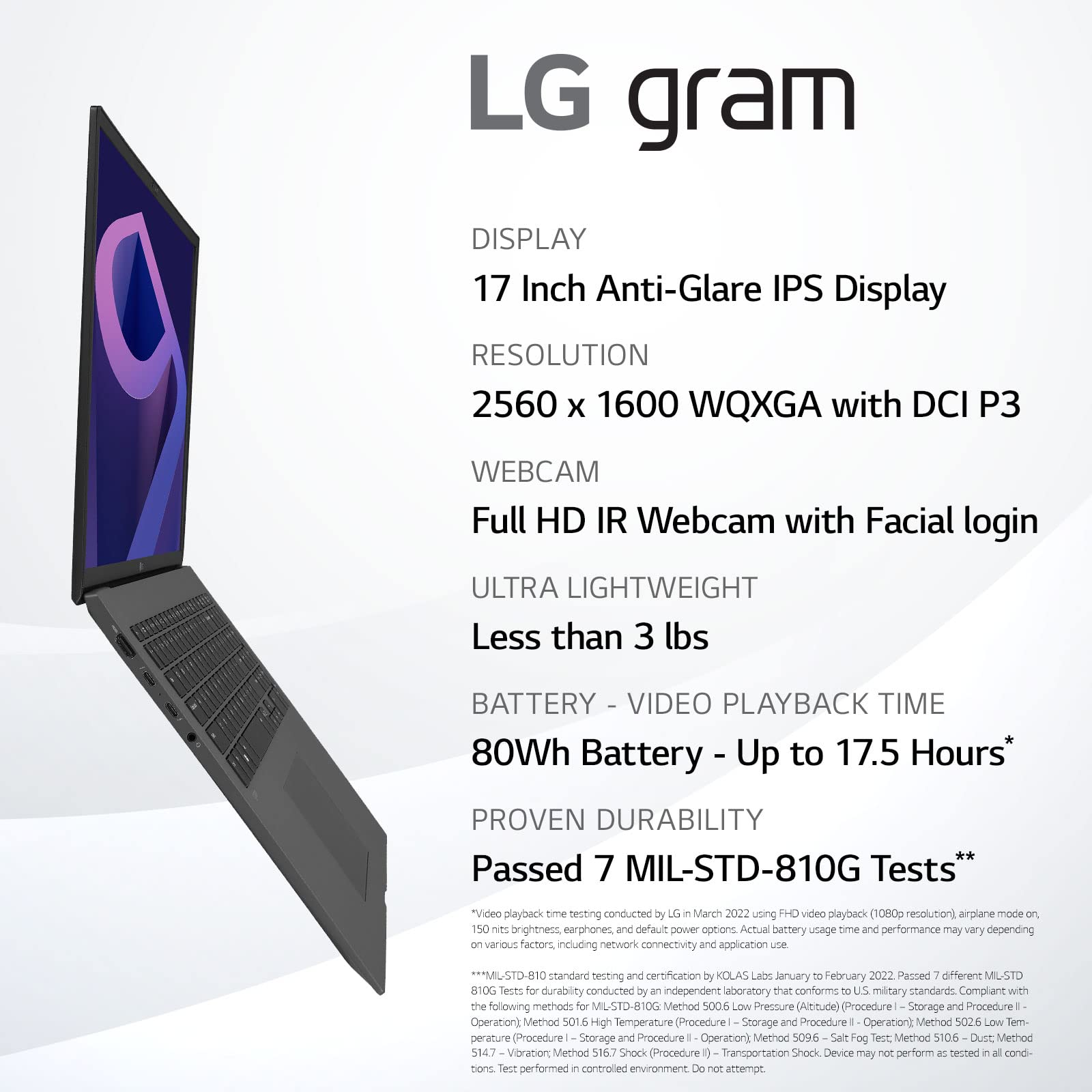 LG gram (2022) 17Z90Q Ultra Lightweight Laptop, 17