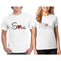 Couple Matching Valentine's Day Outfits Soul & Mate T-Shirt Set for Men and Women 2