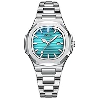 Tiong Women's Watches, Women's Analogue Quartz Watch with Stainless Steel Strap, Luminous Waterproof Watch