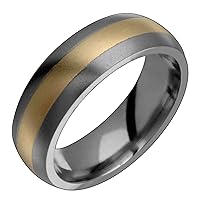 Corona Titanium Ring with 14K Gold Center