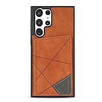 Wallet Case for Samsung Galaxy S23/s23plus/s23ultra, Leather Flip Phone Case, Card Holders, Shockproof TPU Shell Folio Cover, 360 Full Body Coverage,Brown,S23 Plus 6.6''