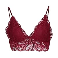Sports Bras for Women Solid Comfort Lace Bralette Active Bras Floral Lace Bralettes Padded Breathable Sexy Racerback Lace Bra