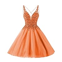 Short Tulle Homecoming Dresses for Teens Sparkly Lace Beaded Prom Dress for Juniors R039