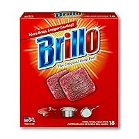 Brillo Steel Wool Soap Pads, Long Lasting, Original Scent Cleaning, 18 Count (Original, 18 Count (Pack of 1))
