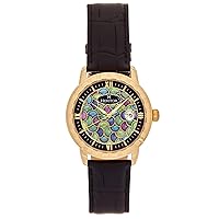 HERITOR Automatic Protégé Leather-Band Watch w/Date - Gold/Black