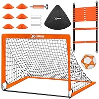 Soccer Goals for Backyard, 4' x 3' Pop Up Goal Training Equipment with Ball, Agility Ladder and Cones, Portable Nets Backyard Youth Outdoor Sports Games