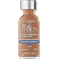 L’Oréal Paris Makeup True Match Super-Blendable Liquid Foundation, Nut Brown C7, 1 Fl Oz,1 Count