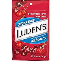 Luden's Sugar Free Throat Drops, Wild Cherry 25 ea (Pack of 10)