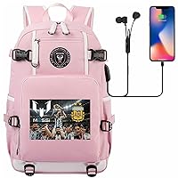 Messi Graphic Daily Book Bag Multifunction Laptop Knapsack-Lightweight Canvas Backpack for Outdoor,Travel