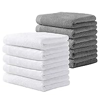 Yoofoss Luxury Washcloths Towel Set 10 Pack Baby Wash Cloth for Bathroom-Hotel-Spa-Kitchen Multi-Purpose Fingertip Towels and Face Cloths 10''x10''