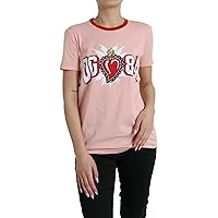 Dolce & Gabbana Pink Cotton T-Shirt with Women's Logo