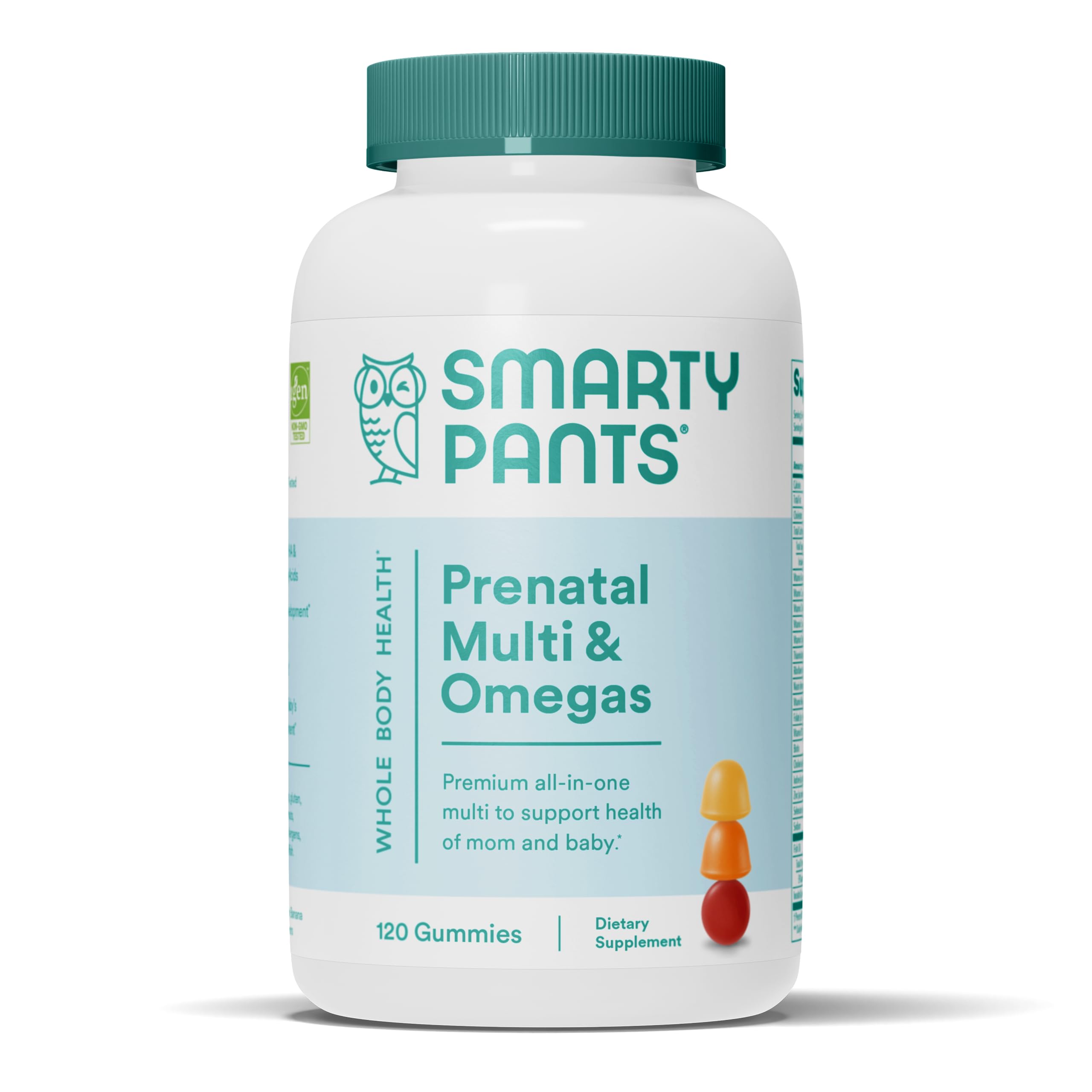 SmartyPants Prenatal Vitamins for Women with DHA and Folate - Daily Gummy Multivitamin: Vitamin C, B12, D3, Zinc for Immunity & Omega 3 Fish Oil, 120 Count (30 Day Supply)