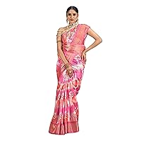 Indian Soft Cotton Saree With Digital Print Woman Party Wear & Muslim Blouse Sari 5902