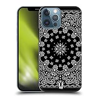 Head Case Designs Black Classic Paisley Bandana Hard Back Case Compatible with Apple iPhone 13 Pro Max