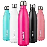 BJPKPK Stainless Steel Water Bottles -25oz/750ml -Insulated Water bottles,Sports water bottles Keep cold for 24 Hours and hot for 12 Hours,BPA Free water bottles-Pink
