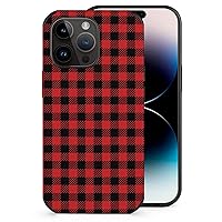 Red and Black Lumberjack Buffalo Plaid Cute Phone Case Compatible for iPhone 14/iPhone 14 Plus/iPhone 14 Pro/iPhone 14 Pro Max Protector Cover Funny Print