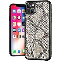 Python Leather Case for Apple iPhone 13 (2021) 6.1 Inch, Business Shockproof Back Phone Cover with Microfiber Lining (Color : D)