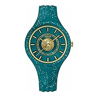 Versus Versace Fire Island Collection Luxury Womens Watch Timepiece with a Green Strap Featuring a Green Case and Green Dial