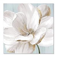 White Magnolia Flower Canvas Wall Art Floral Pictures Wall Decor Vintage Nature Botanical Painting Modern Large Size Farmhouse Artwork for Bedroom Living Room Bathroom Office 32