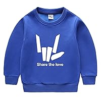 OYLIE Unisex Children Share the Love Print Hoodies,Loose Graphic Pullover Tops Fleece Long Sleeve Sweatshirt