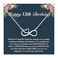Infinity Heart Birthday Necklace for 8 9 10 11 12 13 14 15 16 18 Year Old Women Girls, Birthday Present for Daughter Granddaughter Sister Friends