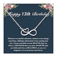 UNGENT THEM Infinity Heart Birthday Necklace for 8 9 10 11 12 13 14 15 16 18 Year Old Women Girls, Birthday Present for Daughter Granddaughter Sister Friends