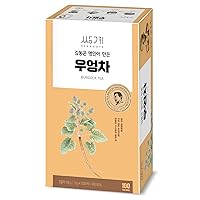 Ssanggye Burdock Tea 1.0g x 100 Tea Bags, Bulk Size Premium Korean Herbal Hot Cold Hygienic Single Teabag Earthy Herb Soft Taste 우엉차 4 Seasons Made in Korea