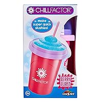 Cra-Z-Art ChillFactor Original Slushie Maker Cup – Make Super Quick Frozen Slushies, Smoothies, Milkshakes, Cooling Cup, Double Layer Squeeze Slushy Maker with Spoon, Pink