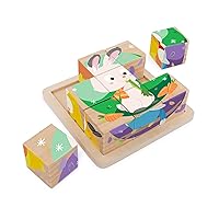 Battat – Wooden Cube Puzzle – Puzzles for Toddlers - 6 Puzzles in 1 – Wooden Toys – Educational Toys – 2 Years + – Puzzle Cube: Pets
