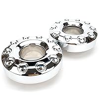 Pair of Front 10 Lug Chrome Wheel Center Hub Cap 5C3Z1130NA Compatible with Ford F450 F550 Super Duty 2005‑2017-19.5 in 4WD Front Wheel Center Hub Cap
