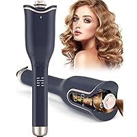 Automatic Hair Curler, Ceramic Ionic Barrel Automatic Hair Curling Iron with 4 Temps &3 Timer Settings, Auto Shut-Off Curling Iron Wand with 1