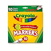 12 Packs: 10 ct. (120 Total) Crayola Classic Broad Line Markers, 6/'' x 1/'' x 5.5/''