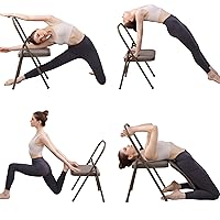 Yoga Auxiliary Chair with Lumbar Back Support for Abs & Core, Balance Handstand, Flexibility and Strength Training and Back Pain Relieving.