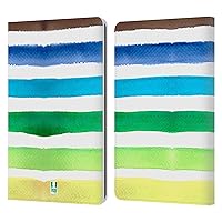 Head Case Designs Whiff Watercoloured Stripes Leather Book Wallet Case Cover Compatible with Kindle Paperwhite 1/2 / 3