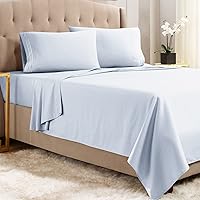 Empyrean King Size Sheets - 4 PC Super Soft King Sheets - Double Brushed Microfiber Sheets for King Size Bed - Hotel Luxury Ice Blue King Bed Sheets Set, with 4 Corner Elastic Straps