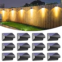 Bridika Solar Fence Lights, Fence Lights Fence Solar Lights Outdoor Waterproof Warm White & Color Glow LED Solar Lights for Backyard, Patio, Deck Railing, Stair Handrail, Pool and Wall (12 Packs)