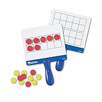 Learning Resources Magnetic Ten-Frame Answer Boards - Set of 4 with 100 Colorful counters/Discs, Ages 5+ | Grades K+ Giant Magnetic Ten Frame Boards Set, Math Manipulatives