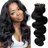 Tape in Hair Extensions Human Hair,Body Wave Tape in Extensions, Natural Black Hair Extensions Tape ins for Black Women Human Hair 40 Pieces 100G Double Sided Invisible 18 Inch Tape in Hair Extensions