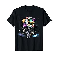 Astronaut With Planets Bowling Ball For Men Women Spaceman T-Shirt