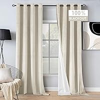MIULEE 100% Blackout Velvet Curtains 90 Inches Long Ivory White Curtain Drapes for Luxury Bedroom Living Room Darkening Thermal Insulated Grommet Cream Curtains for Light Blocking Set of 2