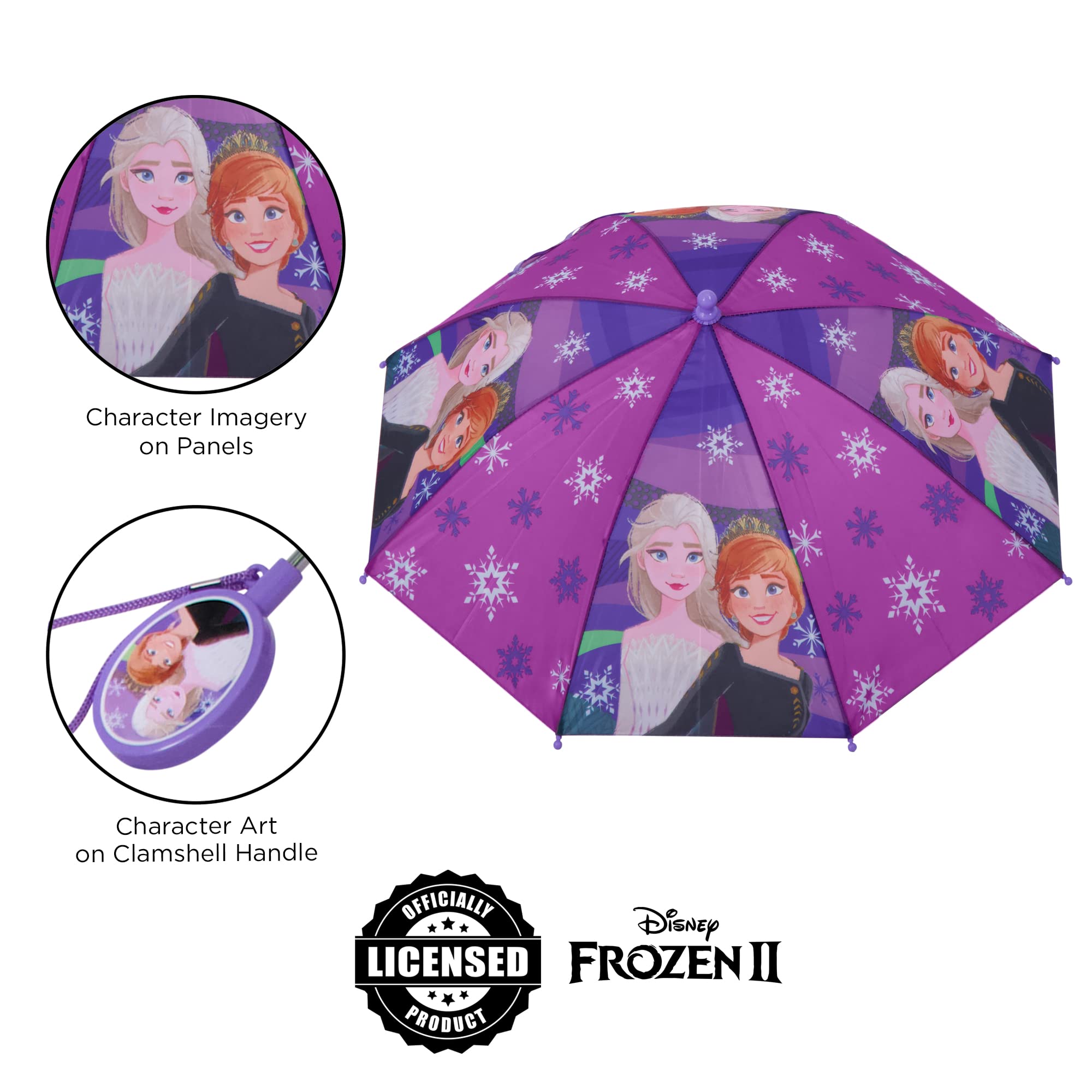 Disney Girls Kids Umbrella and Slicker, Frozen Elsa and Anna Toddler and Little Girl Rain Wear Set, For Ages 2-7