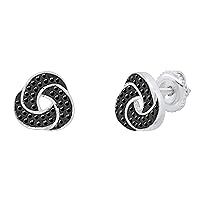 Dazzlingrock Collection 0.20 Carat (ctw) Round Diamond Ladies Trio Half Moon Shape Screw Back Stud Earrings 1/5 CT | Available in Metal 10K/14K/18K Gold & 925 Sterling Silver