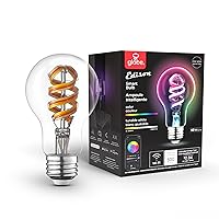 35850 Wi-Fi Smart 7 W (40 W Equivalent) Spiral Filament Multicolor Changing RGB Tunable White Clear LED Light Bulb, No Hub Required, Voice Activated, 2000K - 5000K, Vintage Edison Style