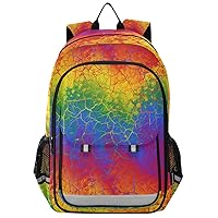 ALAZA Grunge Rainbow Color Geometric Backpack Bookbag Laptop Notebook Bag Casual Travel Daypack for Women Men Fits15.6 Laptop