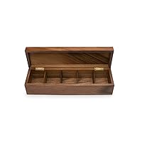 Ironwood Gourmet 5 Compartment, Tea Box, Natural Acacia Wood