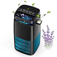 4-in-1 Air Purifiers for Home, Air Ionizer Negative Ion Generator, Efficient HEPA Filter, UV, Remove 99.97% Particles such as Pollen Smoke Pet Dander Air Cleaner for Bedroom, MJ002H, Black