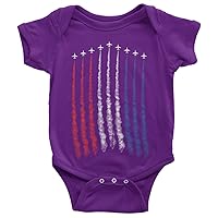 Threadrock Baby Red White Blue Air Force Flyover Infant Bodysuit